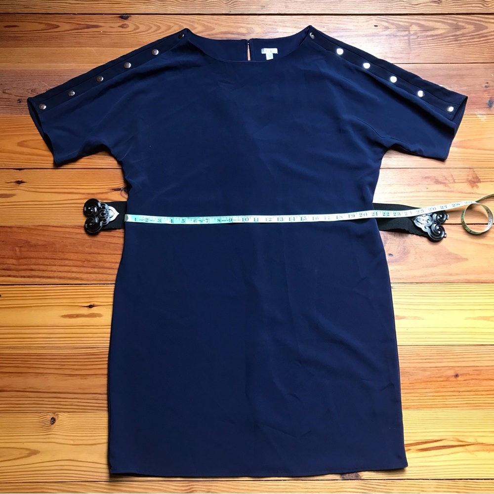 Spense Navy Sheath Tunic Dress with Metal Details, EUC, 14 - Picture 6 of 14